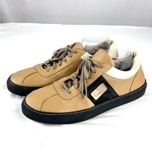 Limited Edition Flight Handmade in Italy Low Top Tan Leather Sneakers